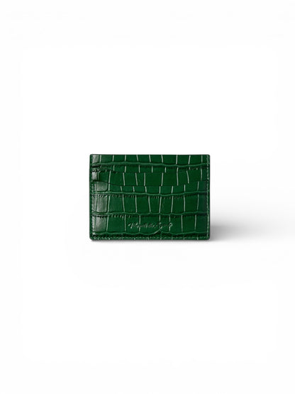 Crocodile Card Holder - Dark Green