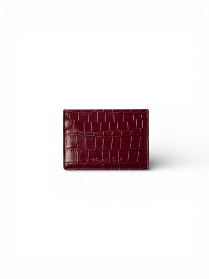 Crocodile Card Holder - Red Wine