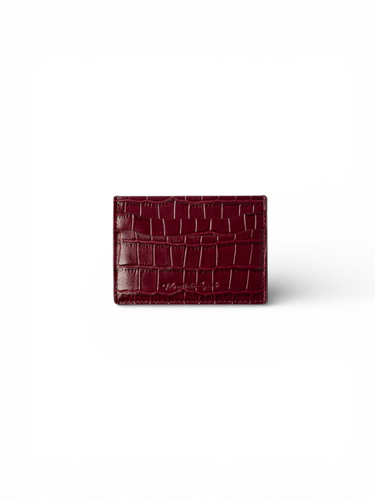 Crocodile Card Holder - Red Wine