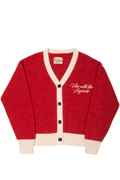 Mohair Knit Cardigan - Deep Red