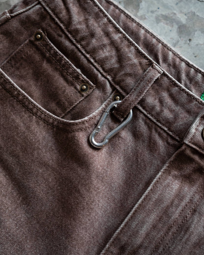 Denim Shorts - Washed Brown