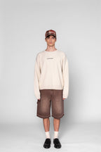 Denim Shorts - Washed Brown