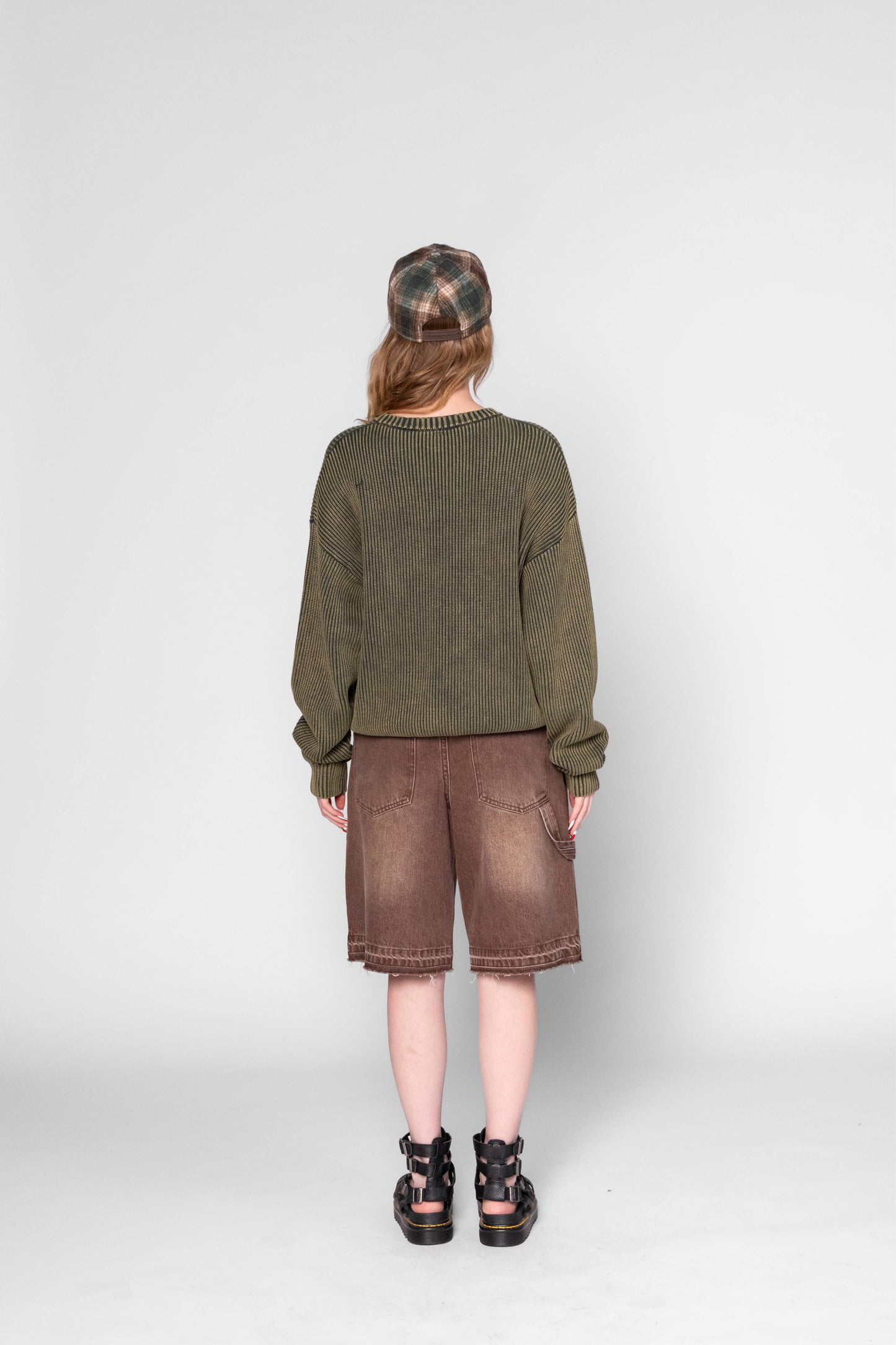 Denim Shorts - Washed Brown