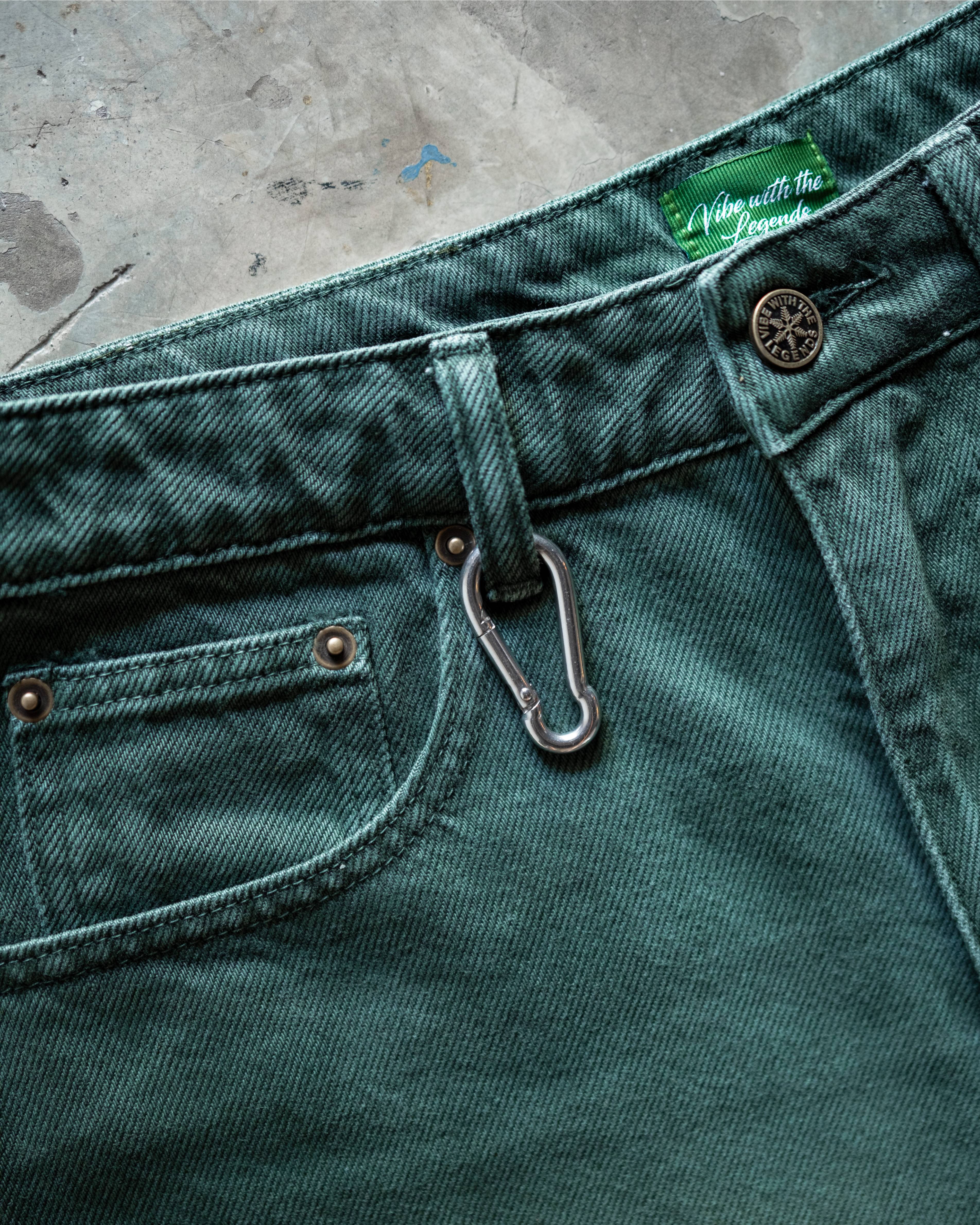 Denim Shorts - Washed Green