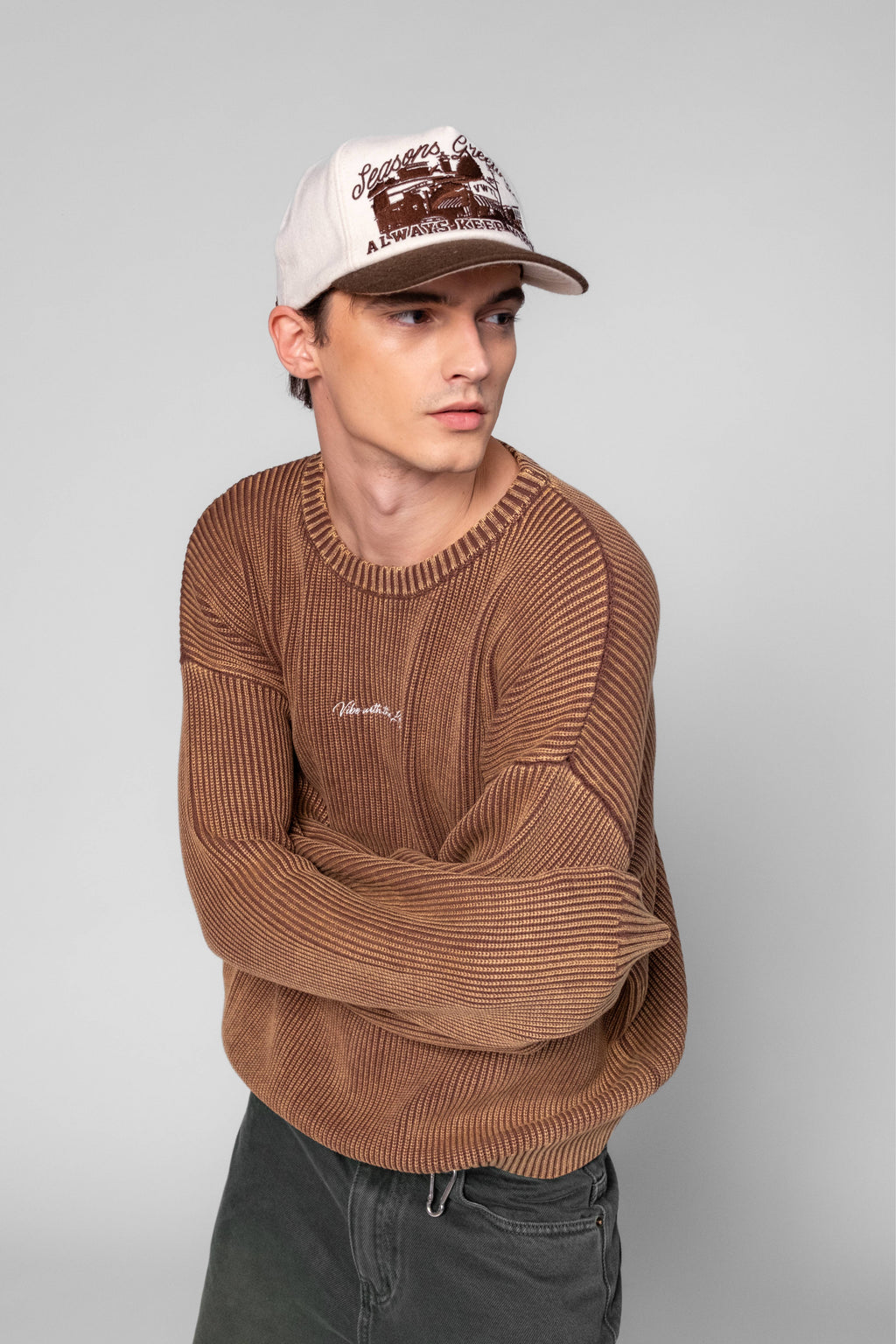 Heavy Knit Sweater - Retro Brown